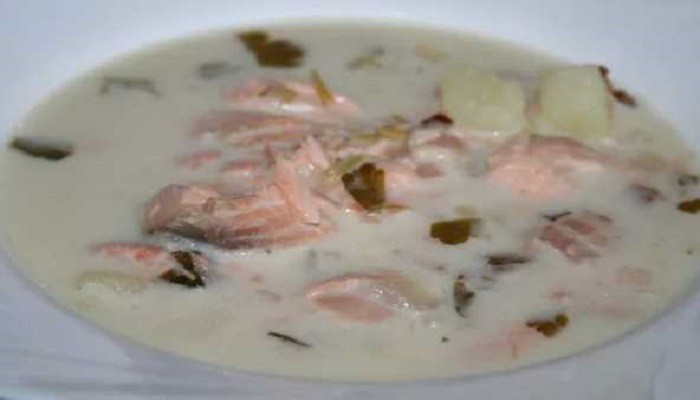 Сливочный суп из голов и хребта горбуши – Уха по-фински со сливками